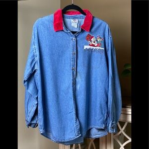 Nutcracker Christmas Denim Shirt XL